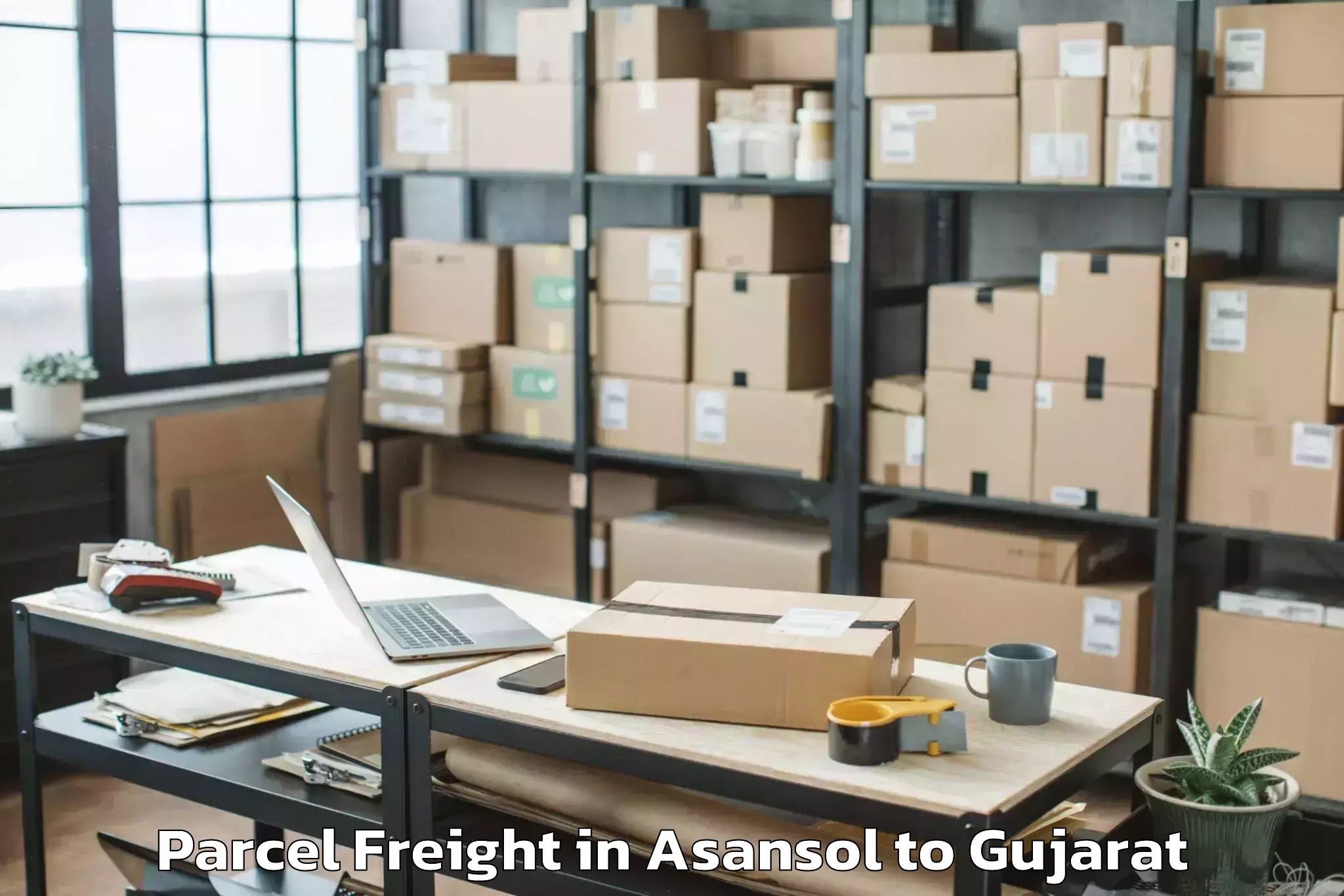 Leading Asansol to Rapar Parcel Freight Provider